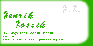 henrik kossik business card